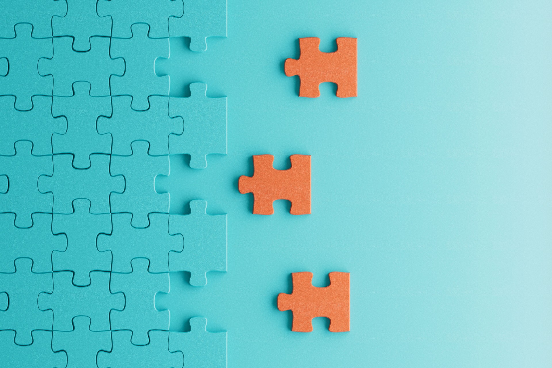 Jigsaw puzzle pieces, business concept, problem solving